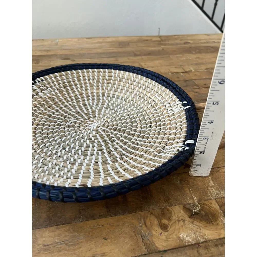 Rattan Wicker Round Serving Tray Set of 2 12